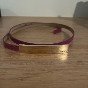 Jimmy Choo patent leather belt in orchid color